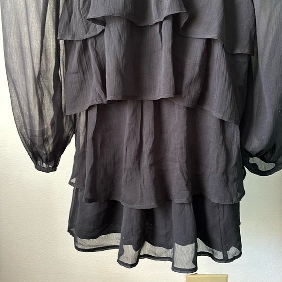 BLACK RUFFLE DRESS - Picture 7 of 13